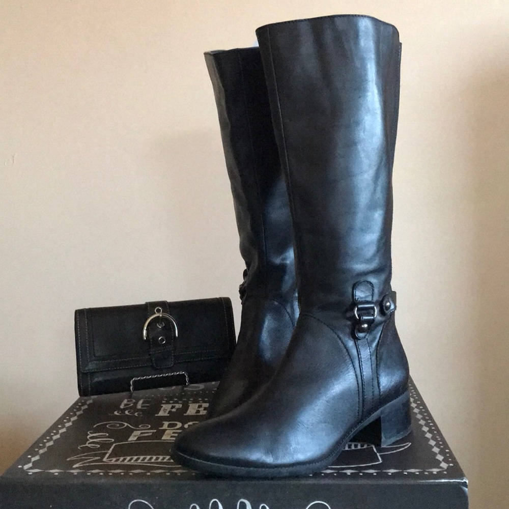 Black Leather Riding Boot | 1.5” Heel